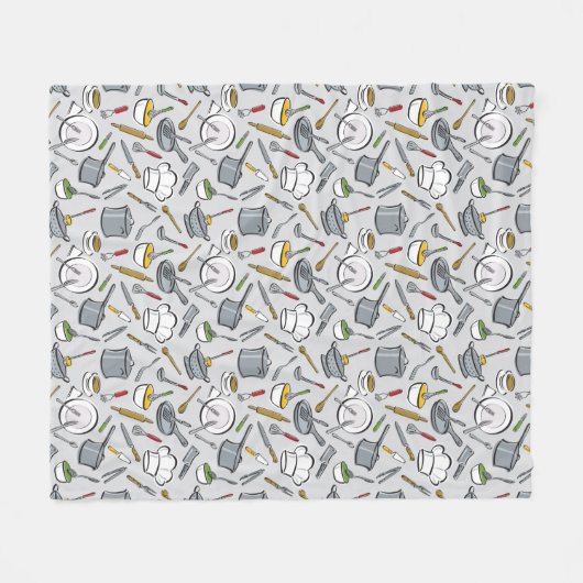 Couverture Polaire Motif d'outils de cuisine (Devant (Horizontal))