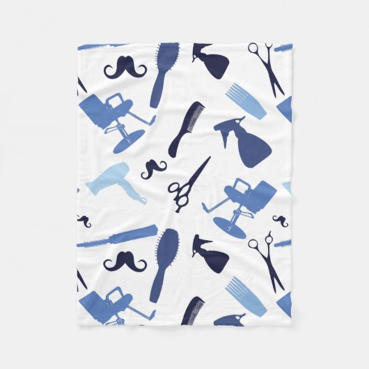 Couverture Polaire Motif d'outils de salon de coiffure (Devant)