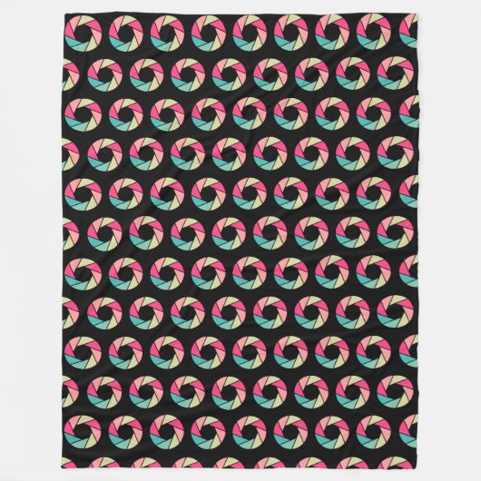 Couverture Polaire Motif d'ouverture - Couleurs sur noir (Devant)