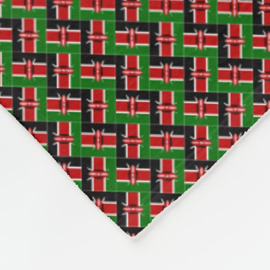 Couverture Polaire Motif Drapeau Kenya Patchwork (Coin)