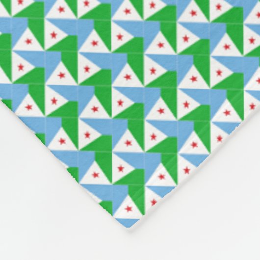 Couverture Polaire Motif Drapeau Patchwork Djibouti (Coin)