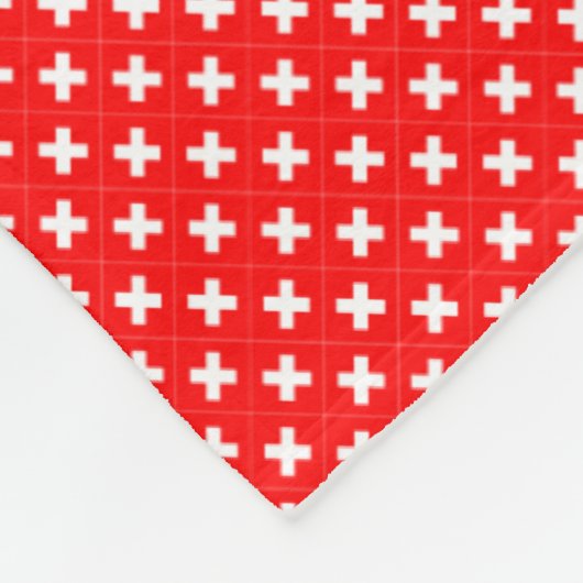 Couverture Polaire Motif Drapeau Patchwork Suisse (Coin)