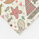 Couverture Polaire Motif drôle d'été avec des bateaux (Coin)