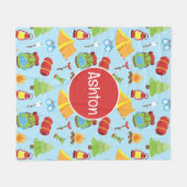 Couverture Polaire Motif du camp d'été (Devant (Horizontal))