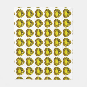 Couverture Polaire Motif du coeur jaune
