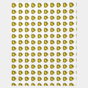 Couverture Polaire Motif du coeur jaune