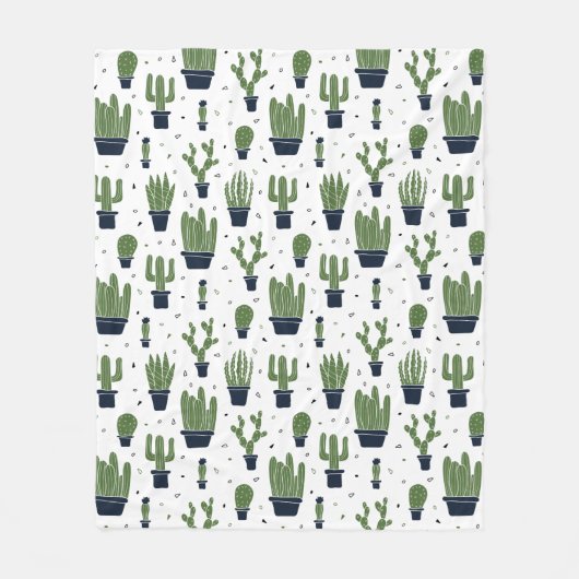 Couverture Polaire Motif du désert de cactus foncé rustique (Devant)