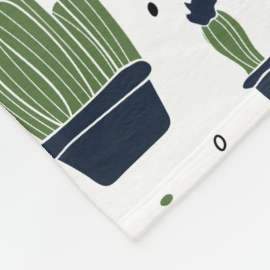 Couverture Polaire Motif du désert de cactus foncé rustique (Coin)