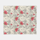 Couverture Polaire Motif du jardin de fleurs de pavot (Devant (Horizontal))