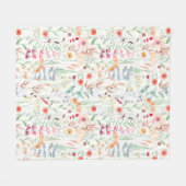 Couverture Polaire Motif du jardin de fleurs Pastel (Devant (Horizontal))