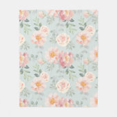 Couverture Polaire Motif du jardin rose Rose Rose Pastel (Devant)