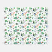 Couverture Polaire Motif du jour de St Patrick d'aquarelle (Devant (Horizontal))