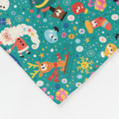 Couverture Polaire Motif du Père Noël et de Joyeux amis (Coin)