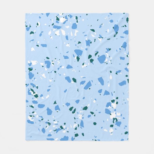 Couverture Polaire Motif du Terrazzo Bleu (Devant)