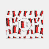 Couverture Polaire Motif du train à vapeur rouge Nom Customisé (Devant (Horizontal))