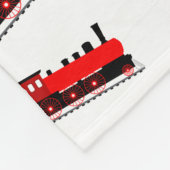 Couverture Polaire Motif du train à vapeur rouge Nom Customisé (Coin)