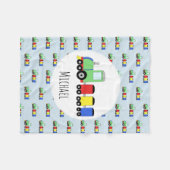 Couverture Polaire Motif du train du garçon avec les enfants nommés (Devant (Horizontal))