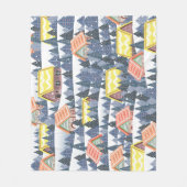 Couverture Polaire Motif du village de Noël enneigé (Devant)