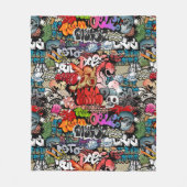 Couverture Polaire Motif dynamique urbain d'art de graffiti d'art de (Devant)