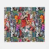 Couverture Polaire Motif dynamique urbain d'art de graffiti d'art de (Devant (Horizontal))
