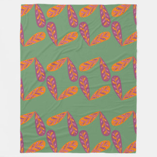 Couverture Polaire Motif Earthy Feather