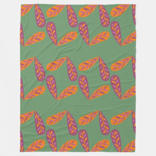Couverture Polaire Motif Earthy Feather (Devant)