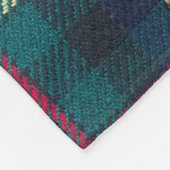 Couverture Polaire Motif écossais écossais rouge, vert, bleu. (Coin)