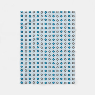 Couverture Polaire Motif élégant à points Polka bleu et argent