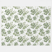 Couverture Polaire Motif élégant de trèfle vert (Devant (Horizontal))