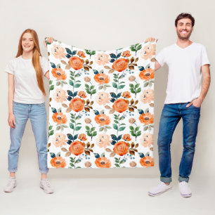 Couverture Polaire Motif élégant et sans couture de fleurs à l'aquare