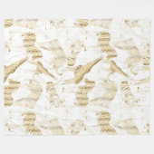 Couverture Polaire Motif élégant Gold Jungle Wild Animaux (Devant (Horizontal))