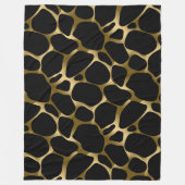 Couverture Polaire Motif Empreinte de léopard Black & Gold (Devant)