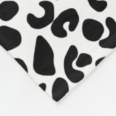 Couverture Polaire Motif Empreinte de léopard noir blanc rose pâle (Coin)