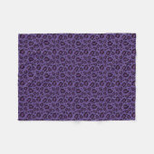 Couverture Polaire Motif Empreinte de léopard pourpre (Devant (Horizontal))