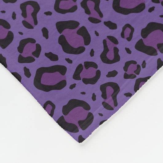 Couverture Polaire Motif Empreinte de léopard pourpre (Coin)