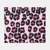 Couverture Polaire Motif Empreinte de léopard rose et noir (Devant (Horizontal))