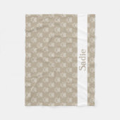 Couverture Polaire Motif Empreinte de patte Beige Avec Nom Personnali (Devant)
