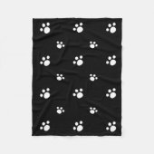 Couverture Polaire Motif Empreinte de patte Chien Chien Chien Noir Et (Devant)