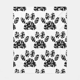 Couverture Polaire Motif Empreinte de patte de chien de tatouage trib