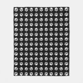 Couverture Polaire Motif Empreinte de patte noir et blanc moderne (Devant)