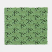 Couverture polaire Motif en bambou vert (Devant (Horizontal))