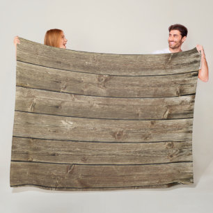 Couverture Polaire Motif en bois Brown élégant rustique
