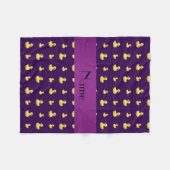 Couverture Polaire Motif en caoutchouc pourpre nommé personnalisé de (Devant (Horizontal))
