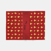 Couverture Polaire Motif en caoutchouc rouge nommé personnalisé de (Devant (Horizontal))