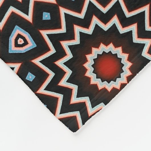 Couverture Polaire Motif en cercle bleu rouge bleu étoile (Coin)