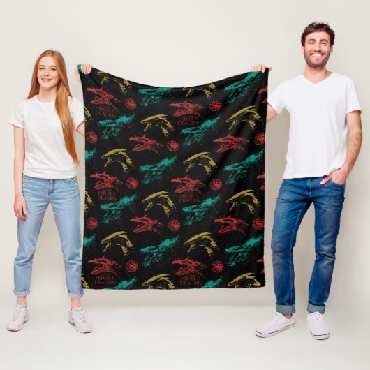 Couverture Polaire Motif en chef Dragon (En situation)