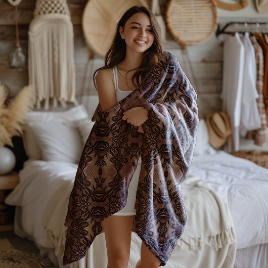 Couverture Polaire Motif en cuir Fleur De Lis