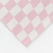 Couverture Polaire Motif en damier rose pastel À damiers Wavy (Coin)