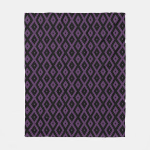 Couverture Polaire Motif en diamant noir et violet foncé