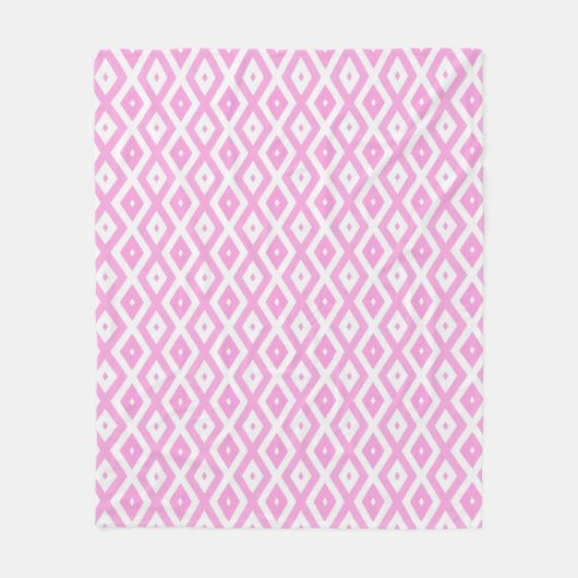 Couverture Polaire Motif en diamant rose et blanc (Devant)